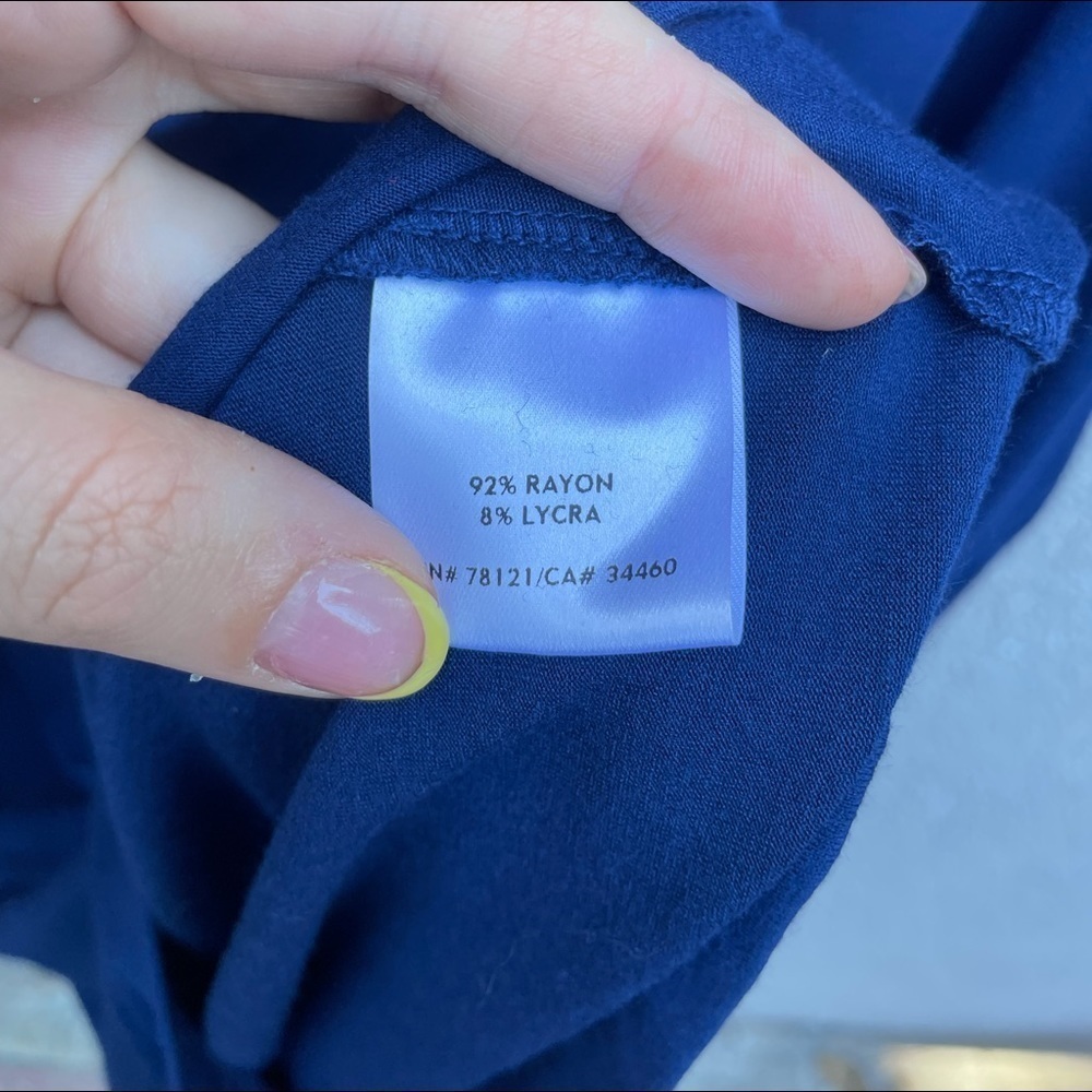 Eileen Fisher Drape Neck Dress Viscose Jersey deep Sky Blue - Picture 3 of 6